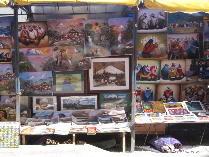 Otavalo paintings market Saturday painting art