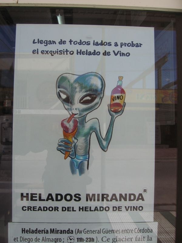 Cafayate red wine ice cream advertisement sign