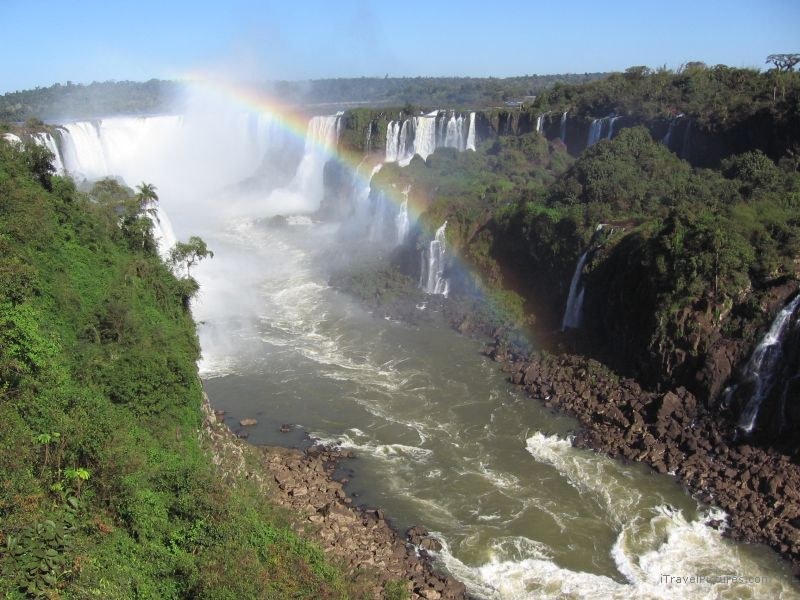 Iguazu waterfall rainbow river