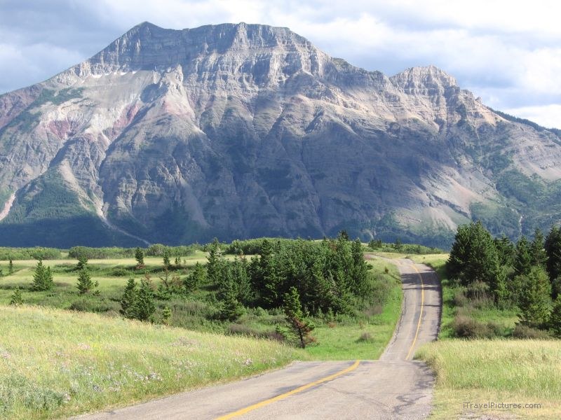 Waterton national park road mountain