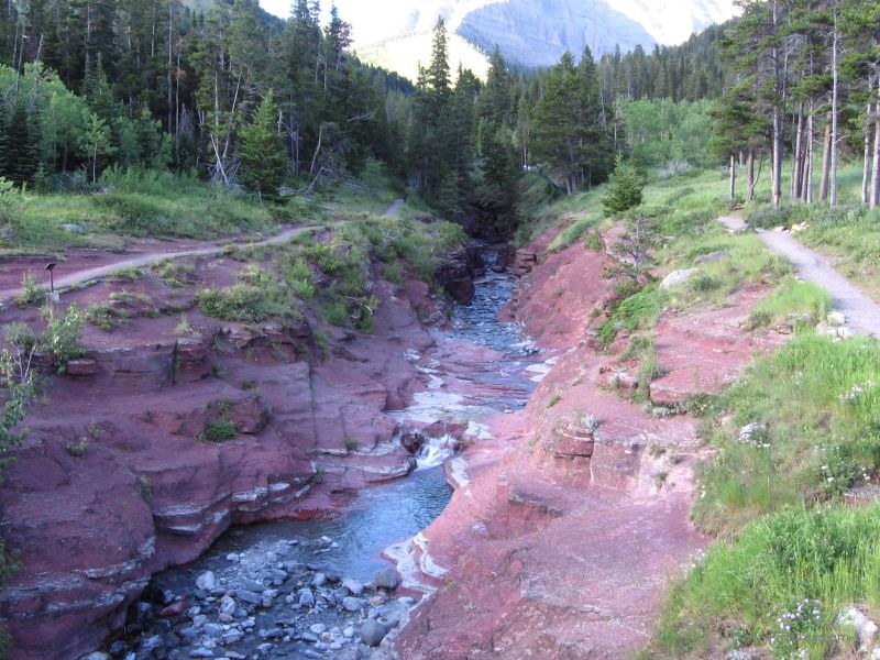 Waterton national park river trail path