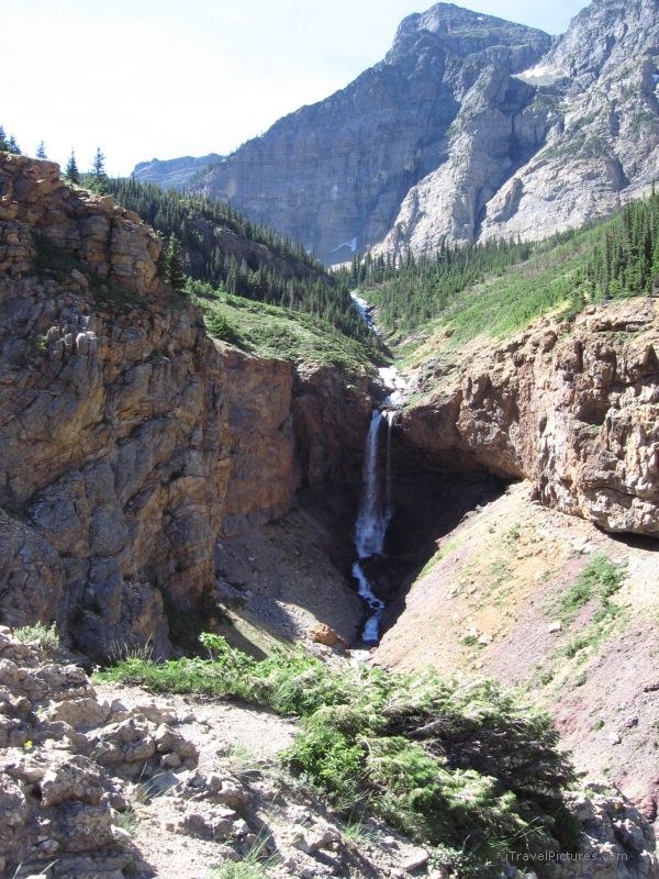 Waterton national park waterfall mountain