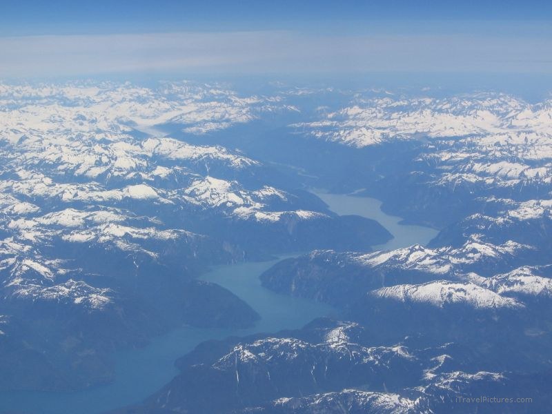 plane aerial river snow