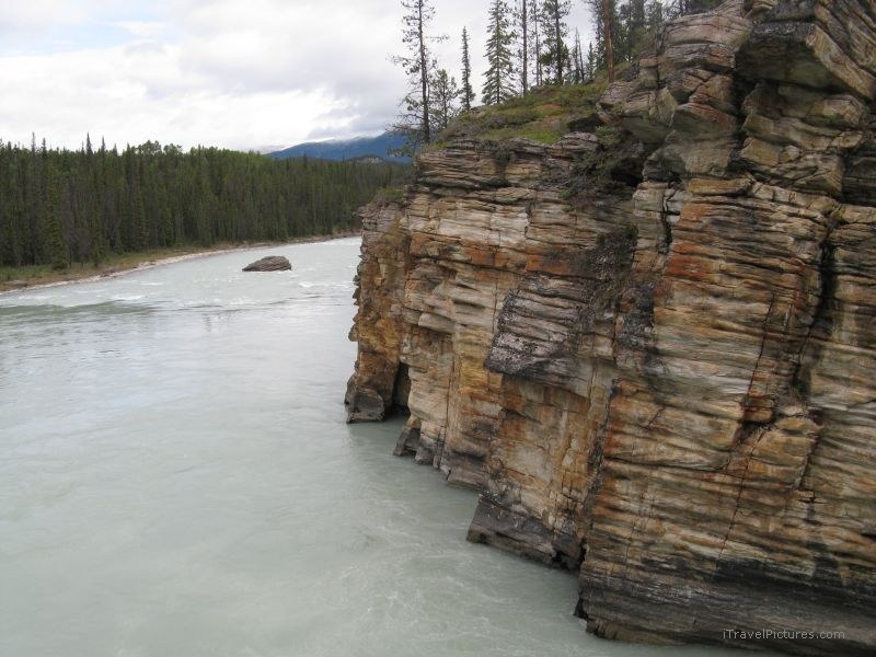 Jasper National park river Athabasca cliff