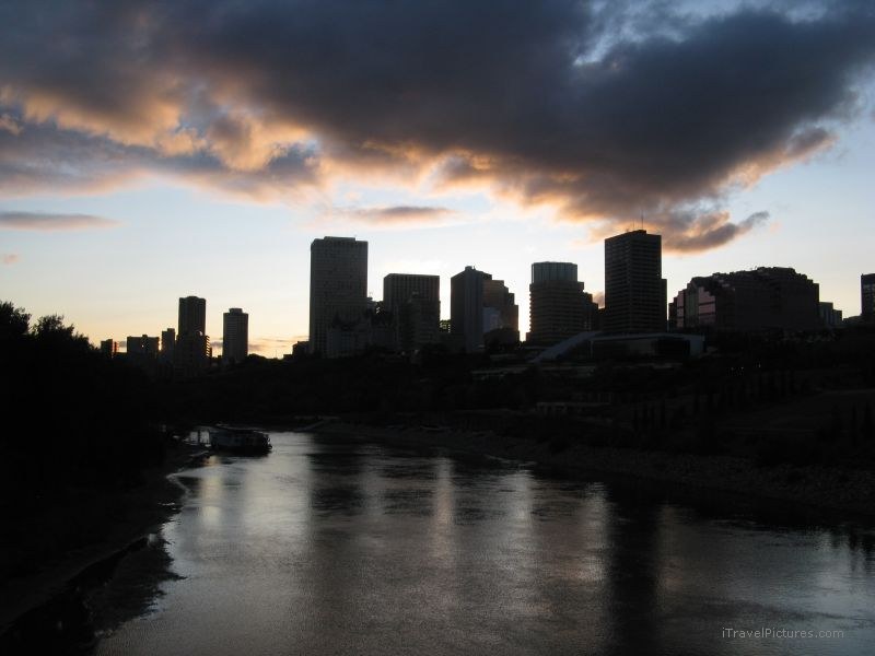 Edmonton city evening river