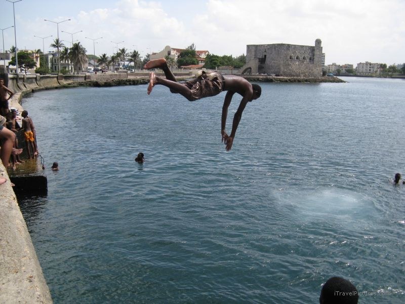 Malecon boy diving