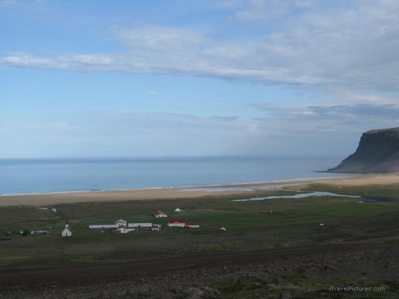 Breioavik coast town village coastline