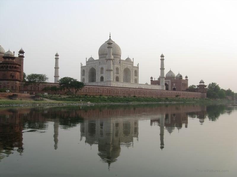 Agra Taj Mahal reflection river marble