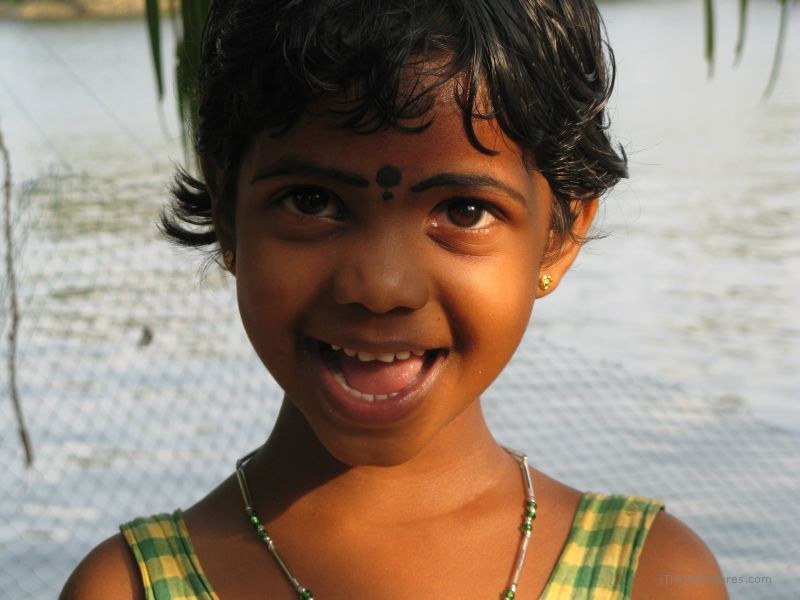 Keralan backwaters young girl smile smiling