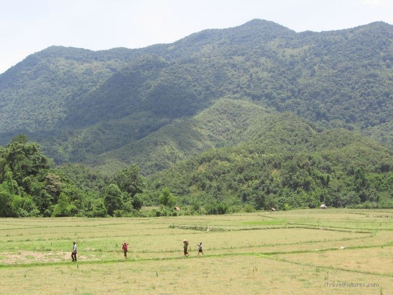 Ba Na people walking hill hills