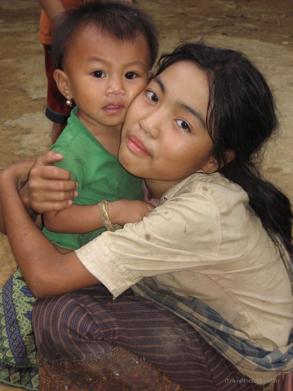 Ba Na children hugging boy girl