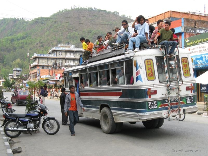 Pokhara crowded bus