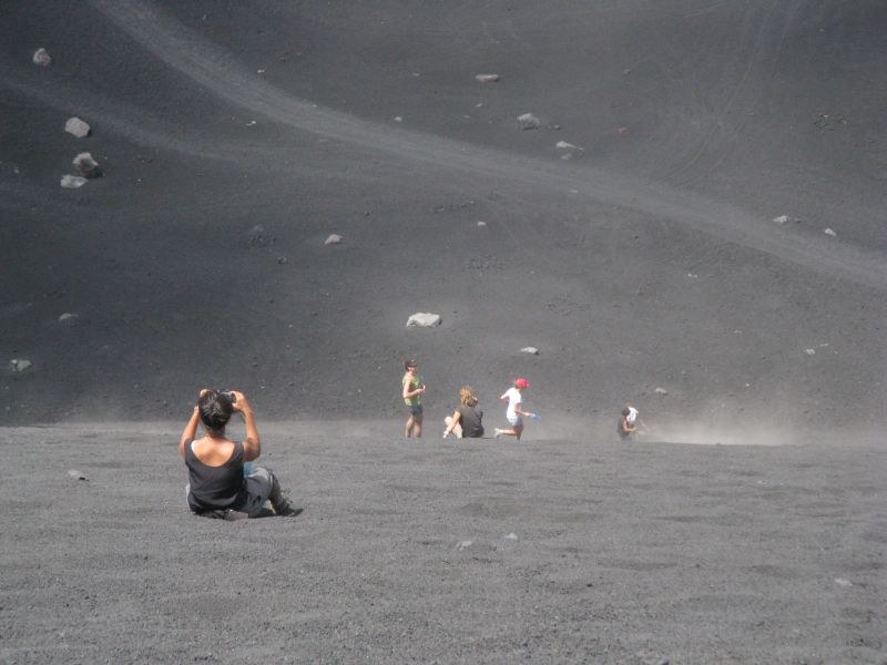 Cerro Negro running volcano
