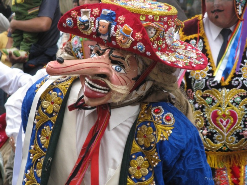 Cusco traditional parade festival mask costume