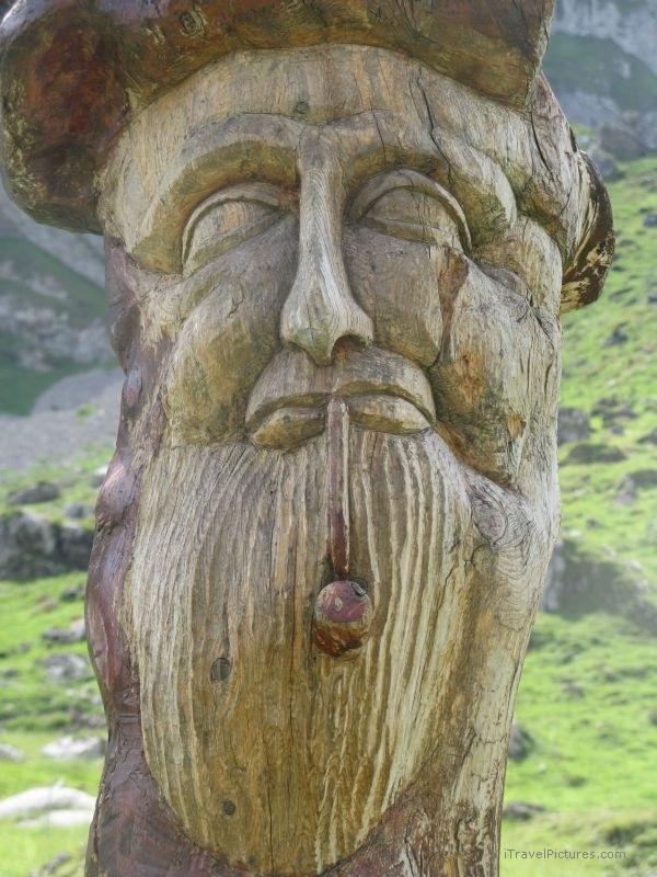 Seealpsee Meglisalp wood statue