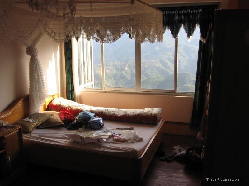 hotel view bed